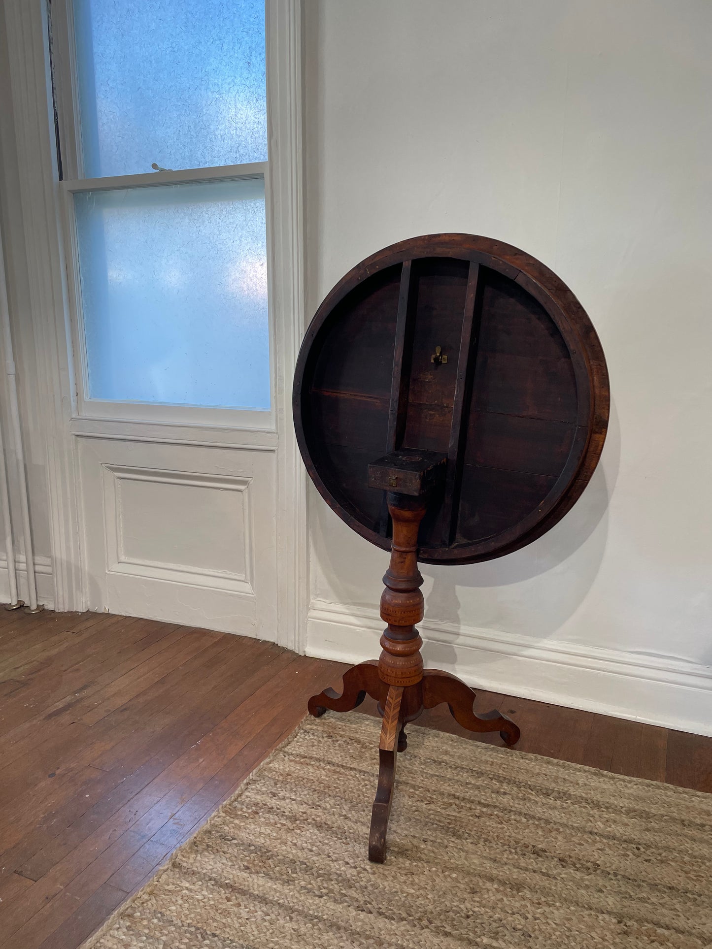 Antique Inlay Tilt Top Table