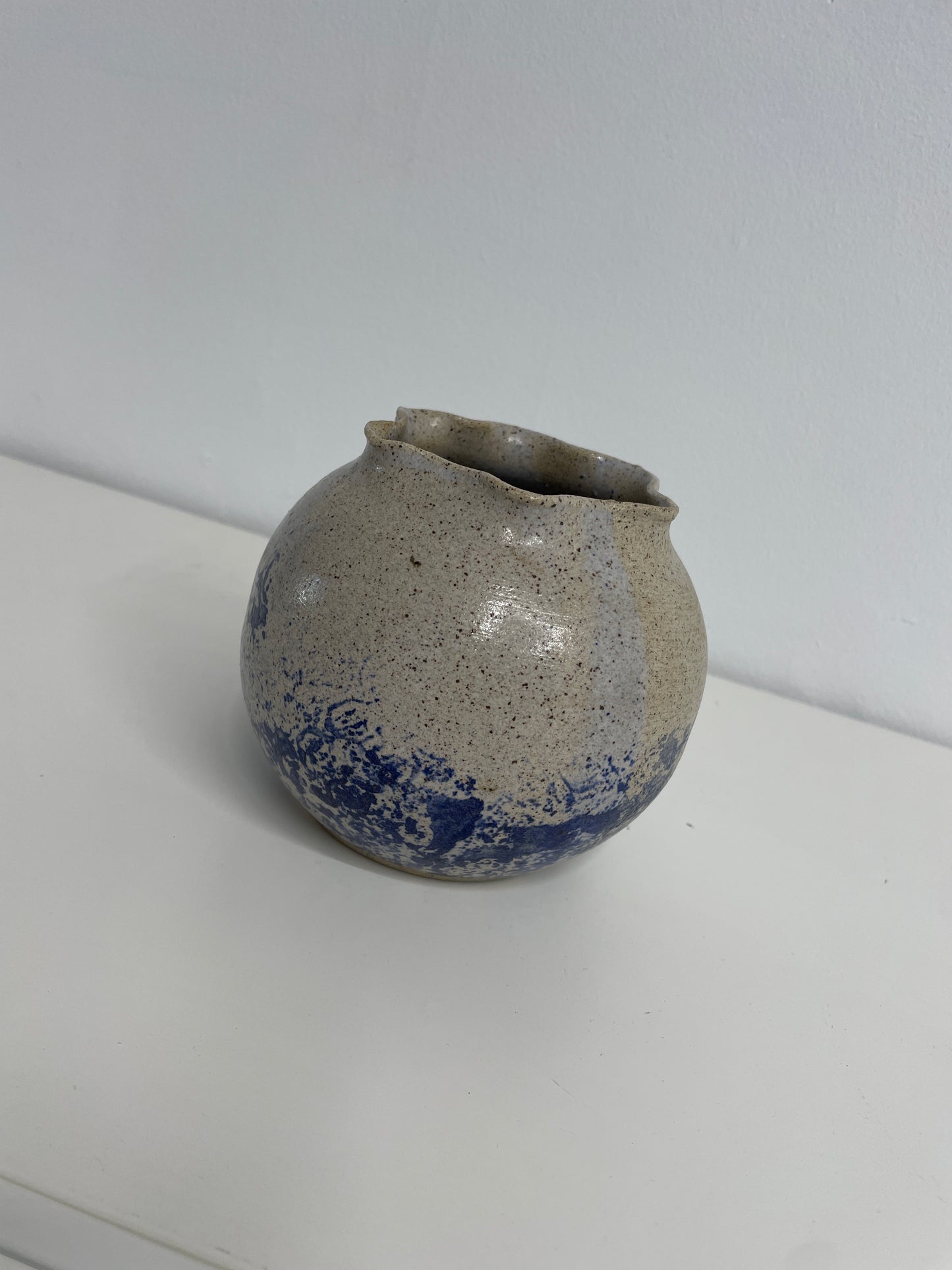 Blue Spongeware Vase