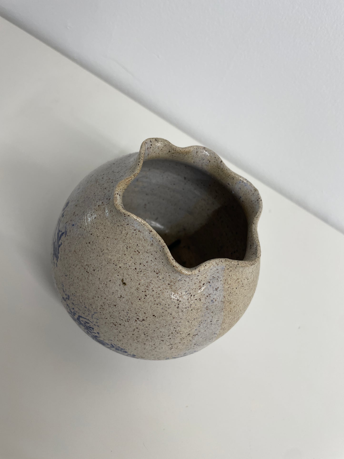 Blue Spongeware Vase